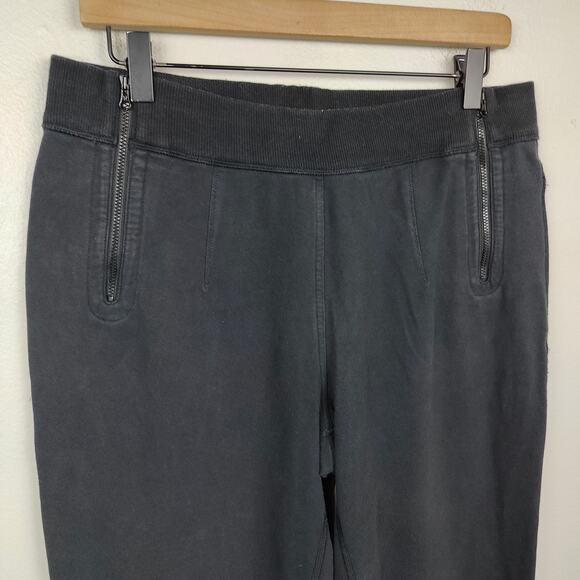 Lululemon Sweatpants Womens 10 Black Tapered Side Zip Waist Lounge Cotton - Picture 2 of 8